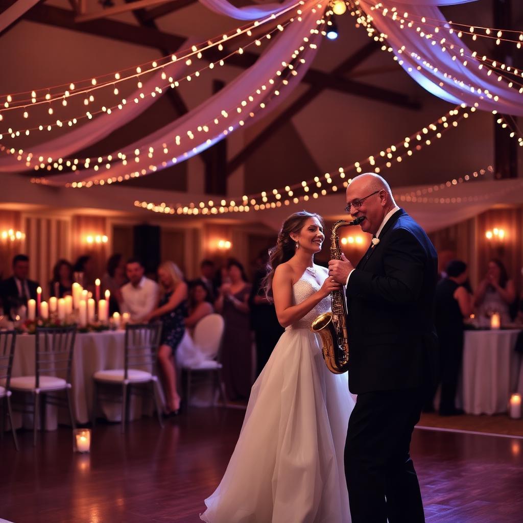 Wedding reception saxophone with first dance