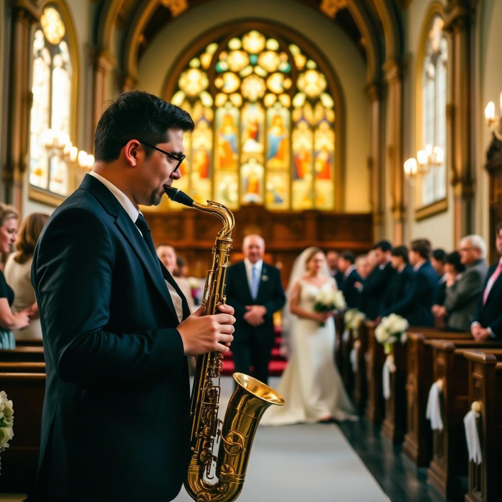 Saxophone processional in church
